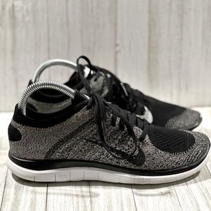 Nike Free 4.0 Flyknit Black Green Women's 631050-003 Running Shoes Size 7.5